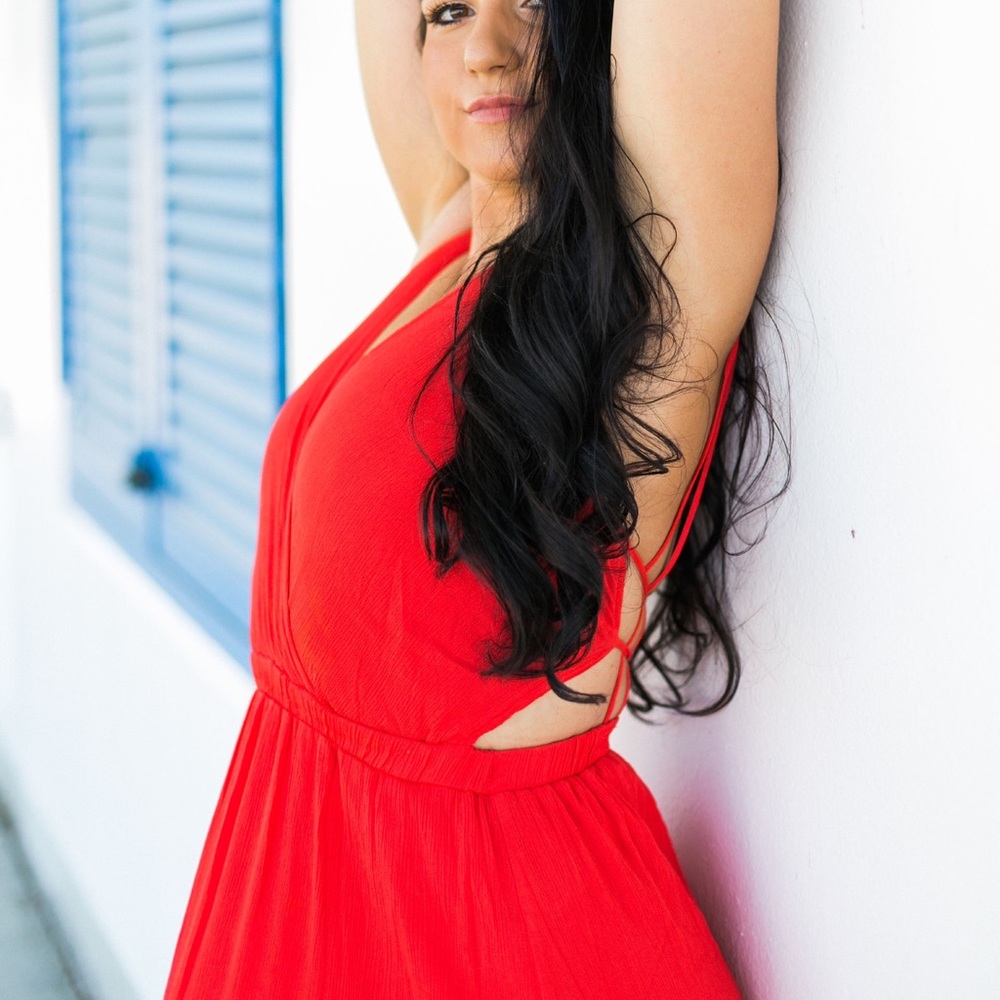 Lulus Lost In Paradise Red Maxi Dress